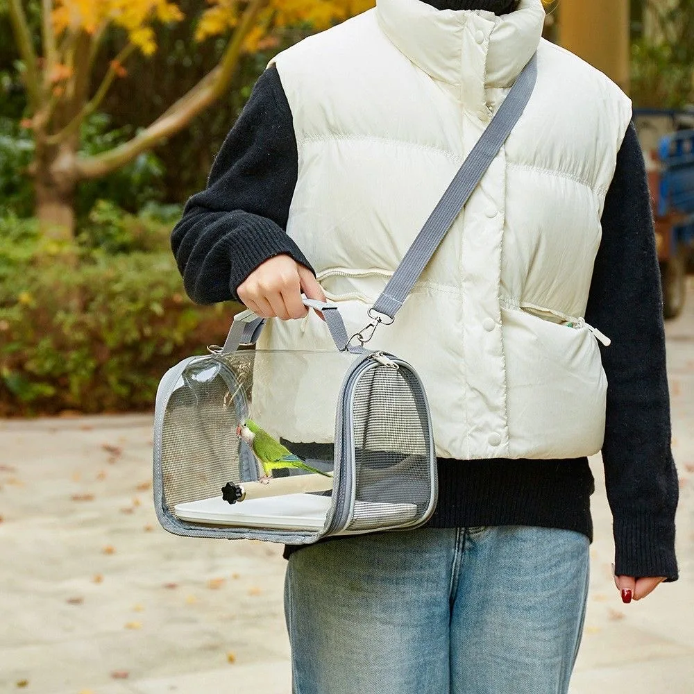 Bird Carrier Small Bird Travel Bag with Perch for Lovebird Budgie Parrot Small Pet Hamster Sugar Glider Benny Bag
