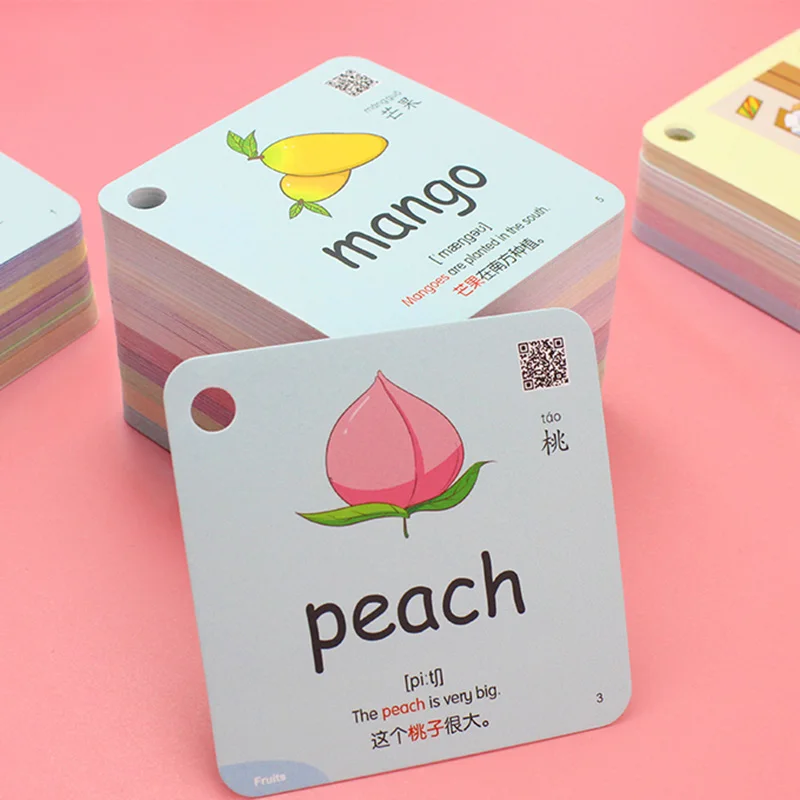 

Children's English Word Card Early Childhood Education Enlightenment English Alphabet Pronunciation Carry-on Ring Buckle Type
