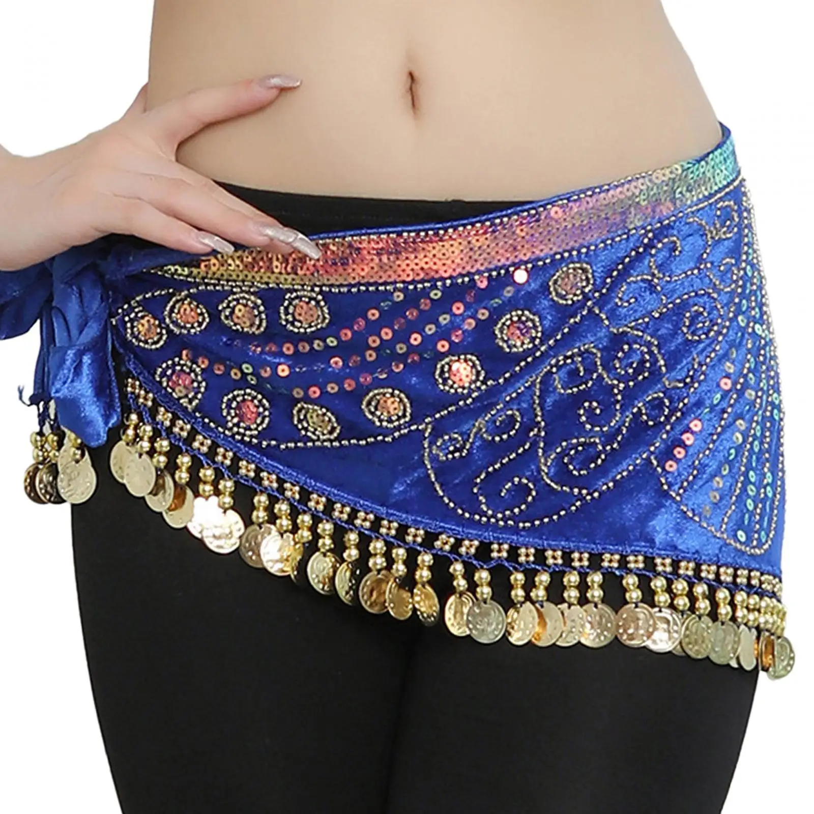 Belly Dance Hip Scarf Bellydancing Hip Belt for Festival Latin Dance Rumba