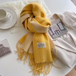 Luxurious Double-Sided Cashmere Pashmina Shawl with Tassel Detailing - 200x70cm (DFP022-14)