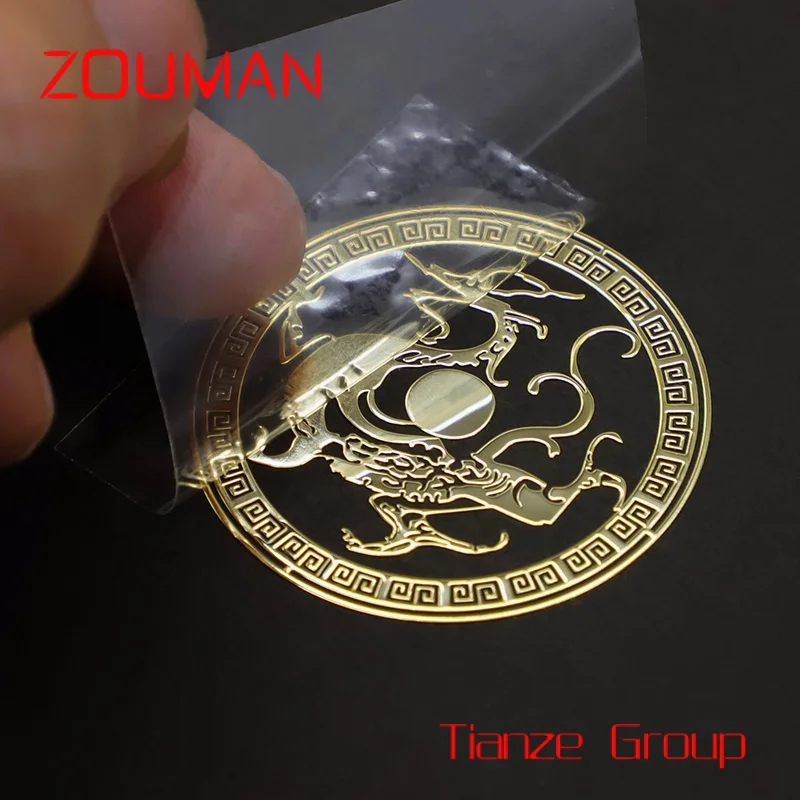 Custom , 3d golden silver  custom self adhesive metal transfer sticker custom logo 100pcs