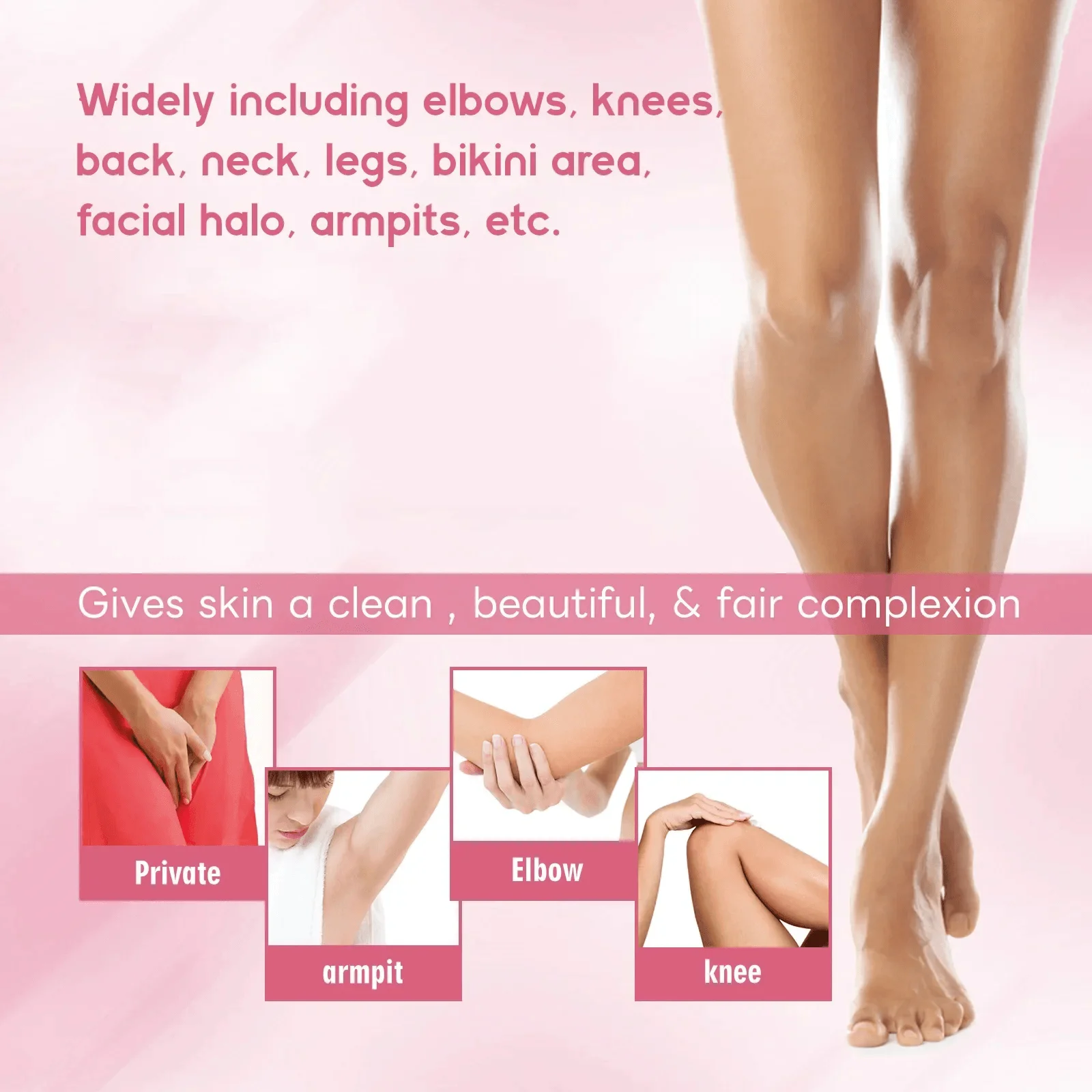 Body Bleaching Cream Brighten Dark Intimate Private Parts Knees Thigh Inner Joint Bikini Remove Melanin Underarm Whitening Cream 4