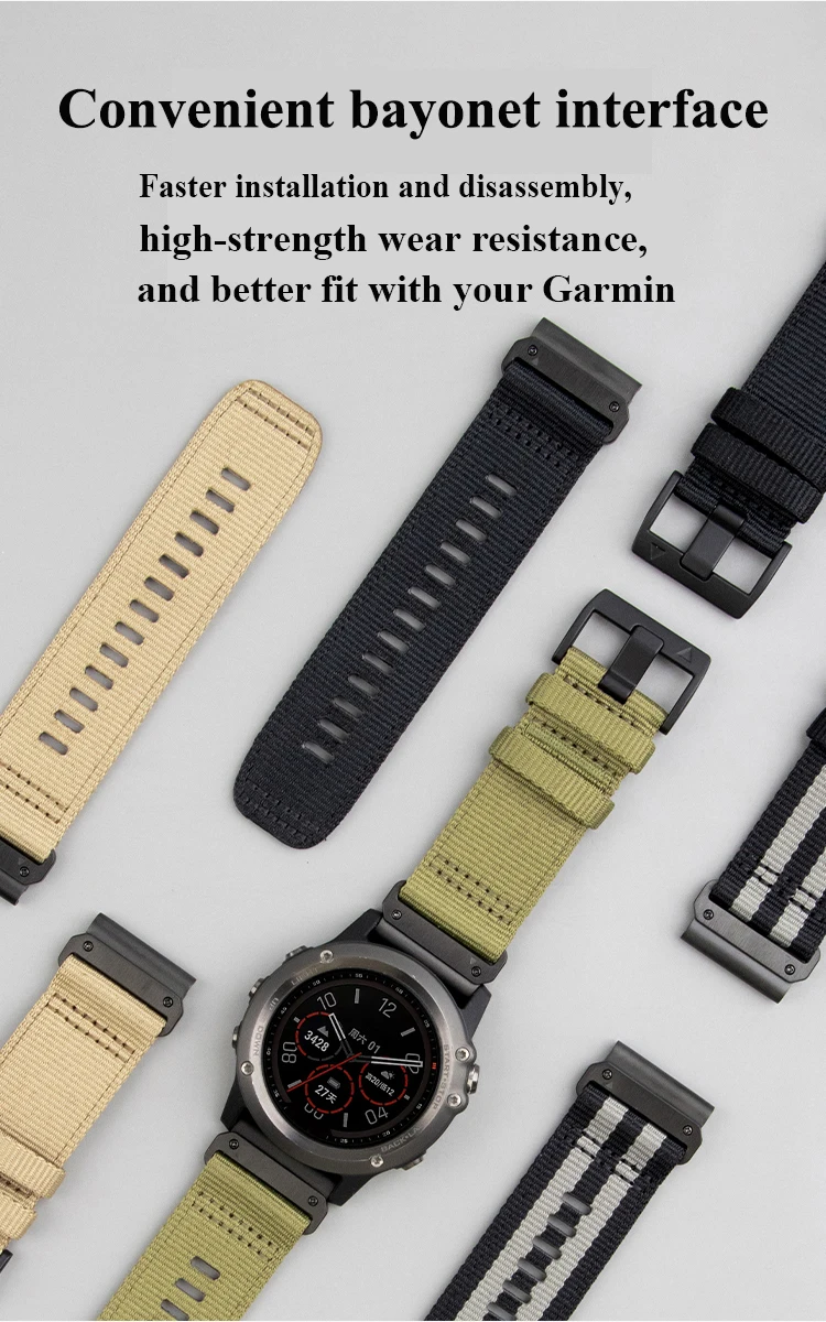 Nylon QuickFit Watchband - 26/22mm Universal Wristband Strap