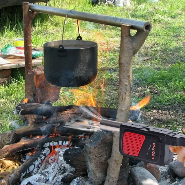 Kézi Elektromos Bbq Ventilátor Légfúvó Grill Kültéri Hordozható Barbecue Kiegészítők Faszén Kandalló Piknik Kemping Eszközhöz - Image 3