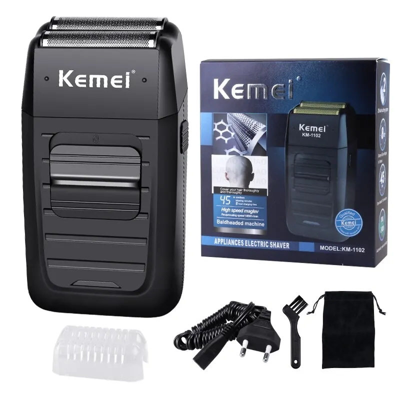 KEMEI-1102 Compact Rechargeable Lithium Ion Shaver Kit,Foil Professional Electric Shaver for Men images - 6