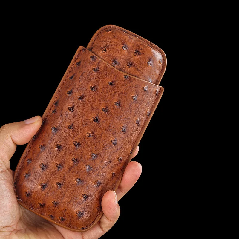Cigar Case Cigar Humidor Holds 2 Cigars PU Leather Travel Case Smoking Accessories Men's Gift