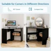 Corner Desk, 90 Degrees Triangle Corner Computer Desk for Small Space, Bedroom Corner Makeup Vanity Desk with Storage S 6