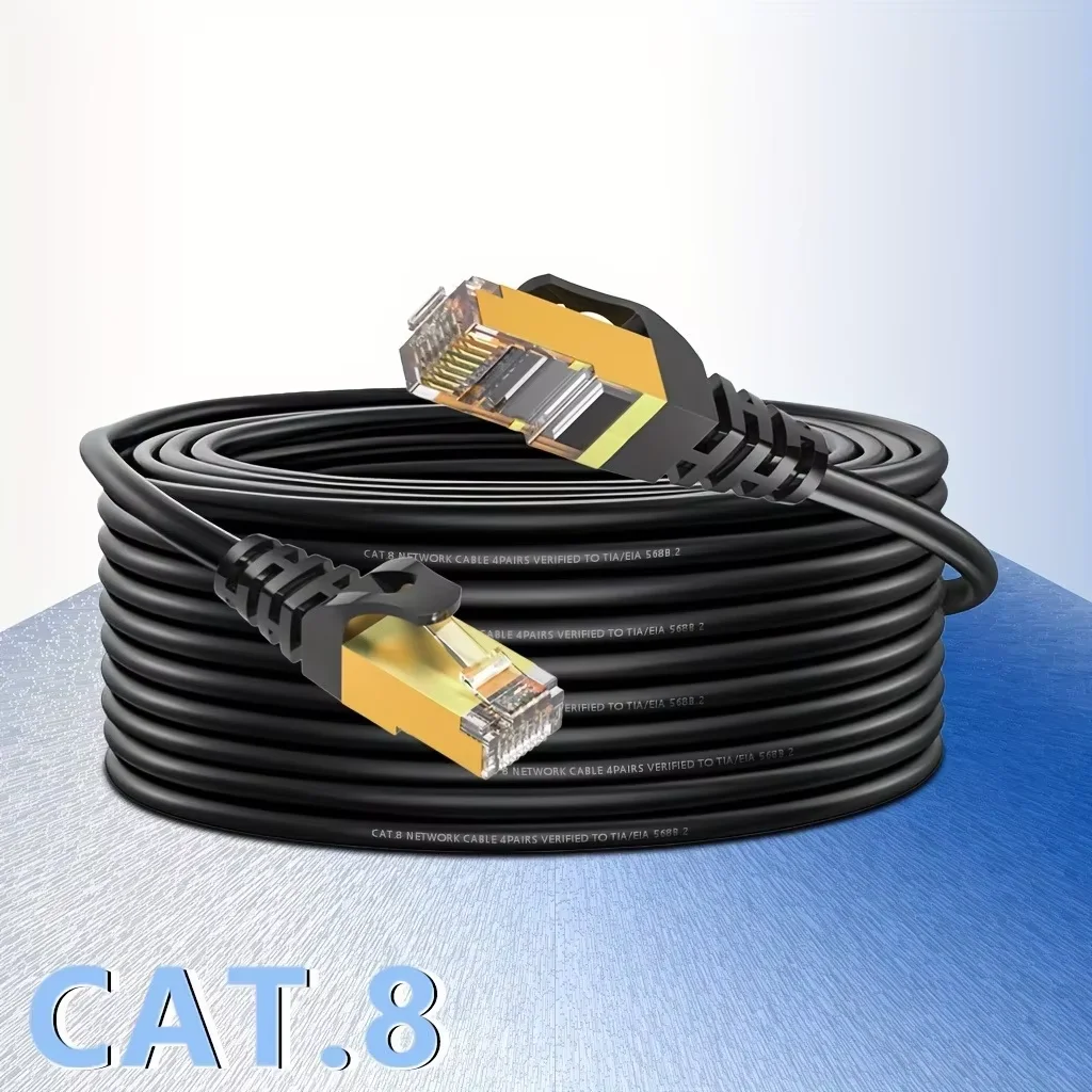 CAT8 이더넷 케이블 0.5/1/2/3/5/10/15/20/30M CAT8 40Gbps 고속 네트워크 랜 코드(PC 모뎀 노트북 PS 5용)