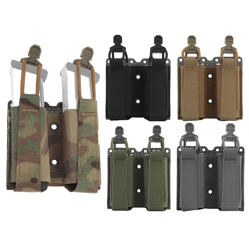 Triple MOLLE Tactical Mag Pouch - Adjustable 9mm/.40 Cal Magazine Holder For Vests & Backpacks