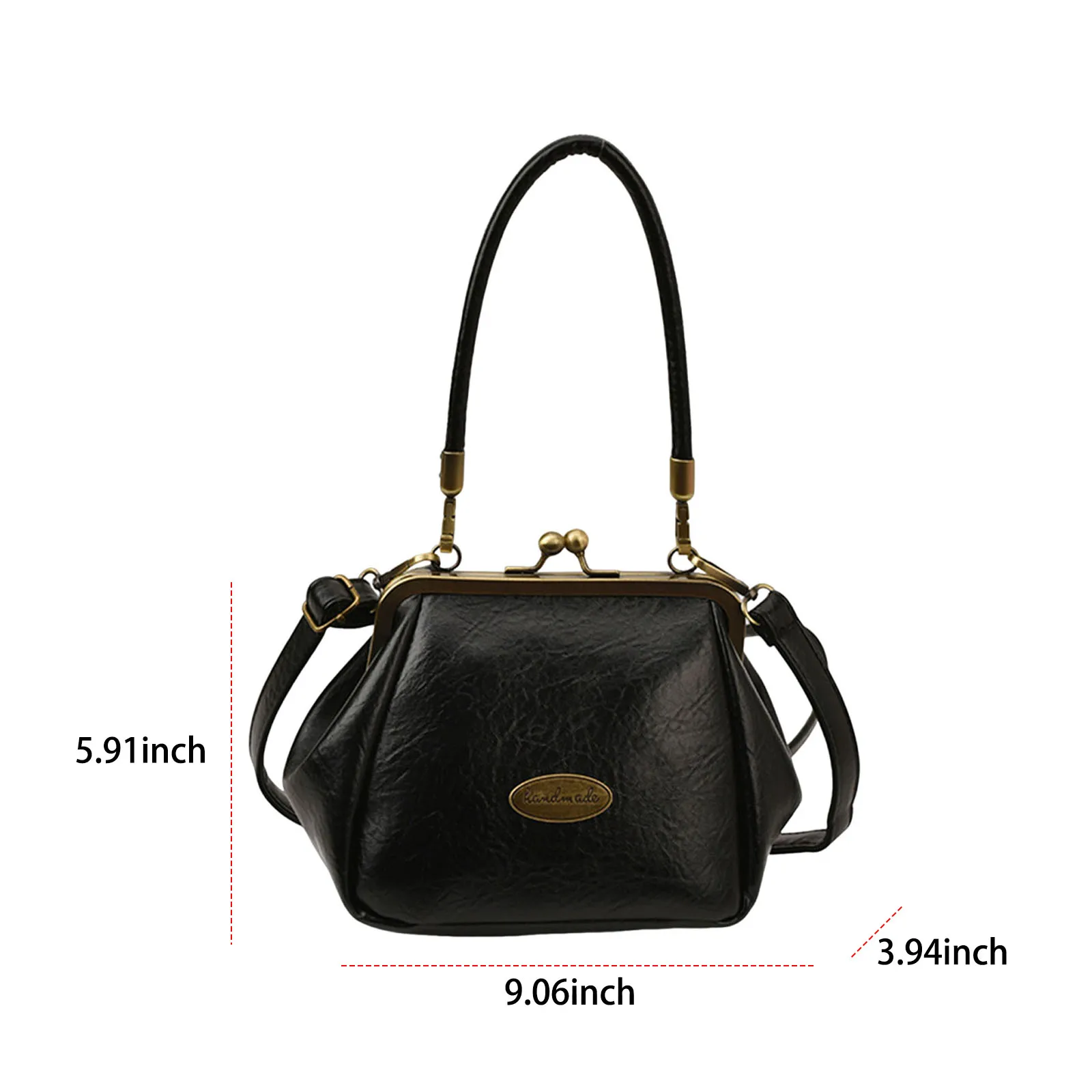 Women PU Leather Shoulder Bag Fashion Crossbody Bag Vintage Handbag for Work Shopping Travel