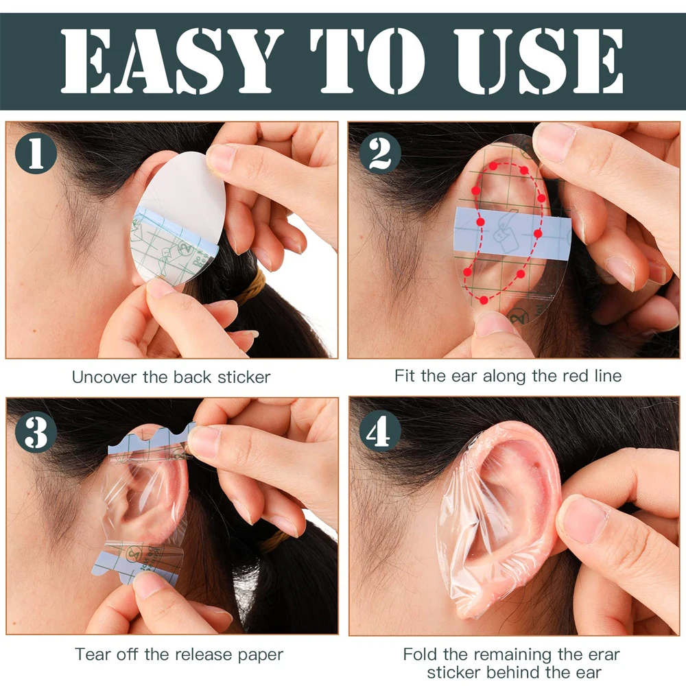 Waterproof Ear Stickers Disposable Ear Covers 20pcs for Swimming Shower Salon Hairdressing