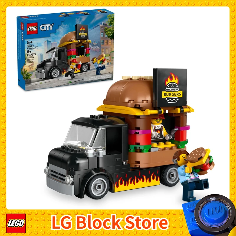 油彩『Burger Set』 LEGO City Burger Truck Toy Building Set Burger Van and Kitchen
