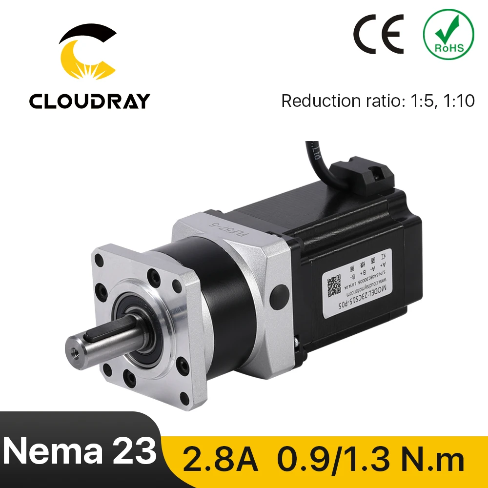 Cloudray Nema 23 Stepper Motor 4-lead 0.9/1.3N.m Planetary Gearbox Motor Nema 23 Ratio 5:1/10:1 For CNC motor gear