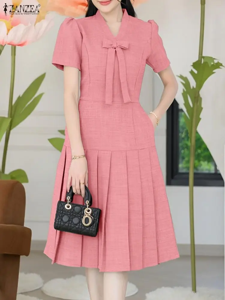 ZANZEA Elegant V Neck Office Dresses | Summer 2025 Women's Work Dresses AU/NZ - Image 3