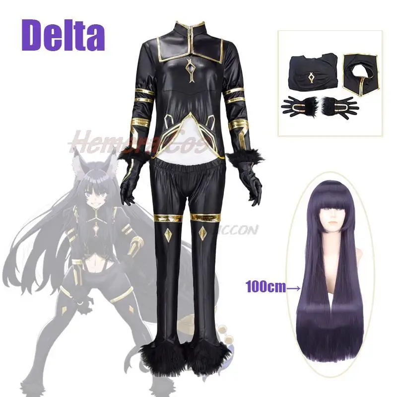 Anime The Eminence In Shadow Delta Cosplay Costume Parrucca Black Uniform Shadow Women Hallowen Set Donna Adulta Sexy Carnival Suit