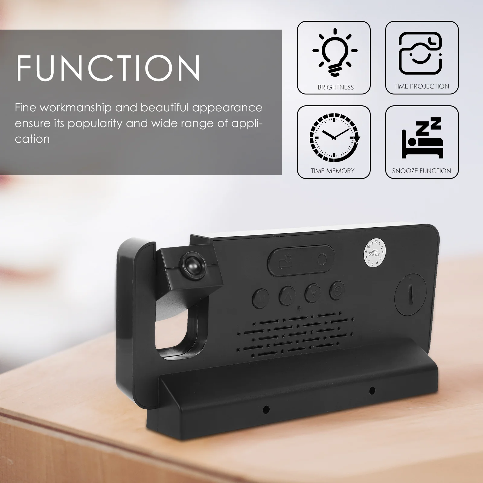 LED Electronic Clock Student Projection Alarm Digital Desk Home Dormitory Clocks