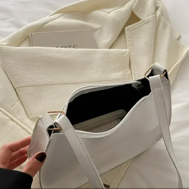 Women's Patent Leather Handbag Versatile Fashion Shoulder Casual Commuting Bags Girl Brand Designer Zipper Handbag Korean 2025 4