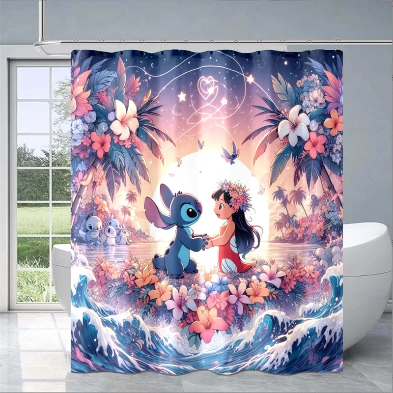 Stitch-Shower-Curtain-Bathroom-Accessories-Restroom-Decor-Luxury ...