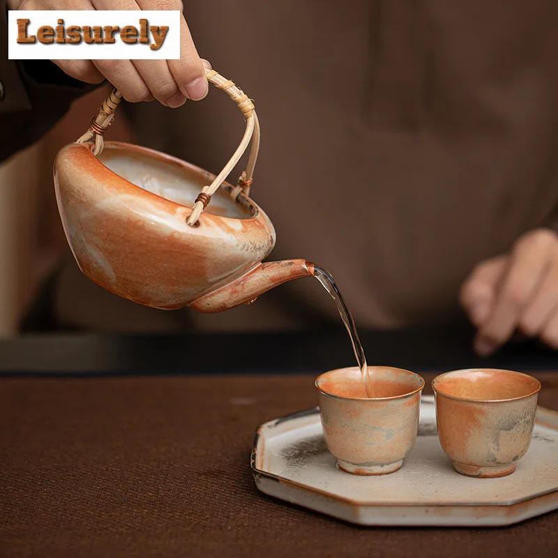 200ml Rattan Weaving Teapot Handmade Tea Infuser Pot Household Tea Soaking Kettle With Filter Drinkware Accessories Collection