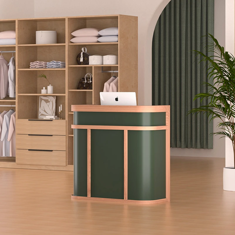 Cream Style Business Reception Desks Checkout Counter Luxury Business Reception Desks Front Desk Office Furniture Receptie LLRD