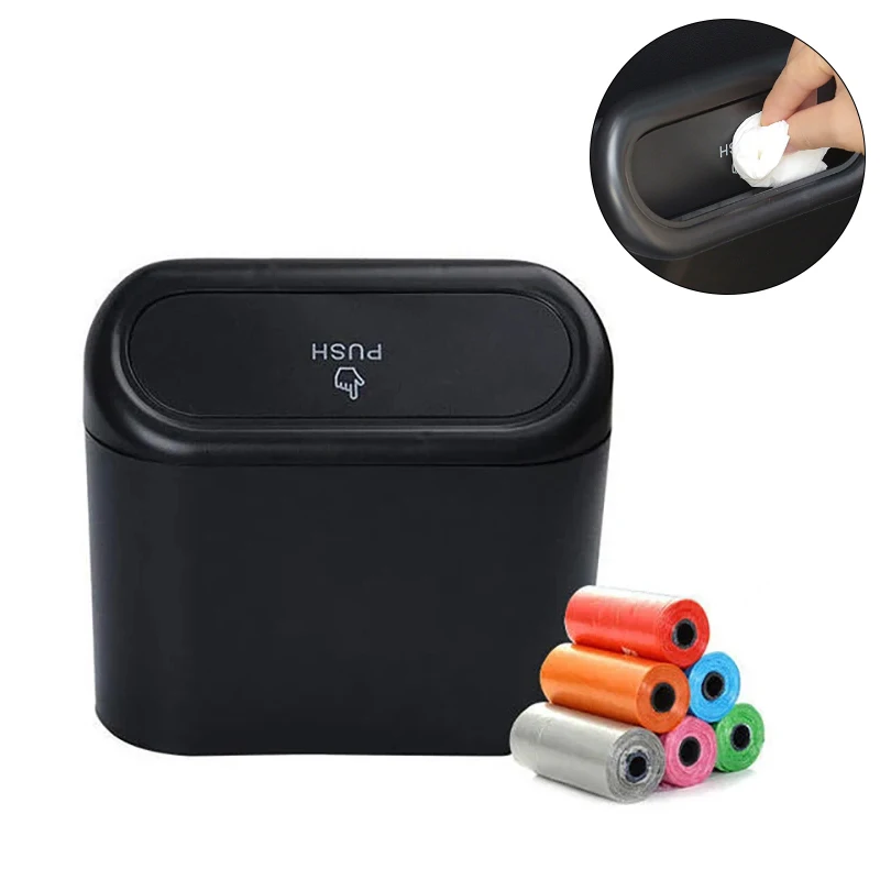 Waterproof Universal Fit Car Trash Can Auto Dustbin Garbage Organizer Automotive Garbage Container Bin for Vehicle Home Office Car Trash Can Car Trash Bag