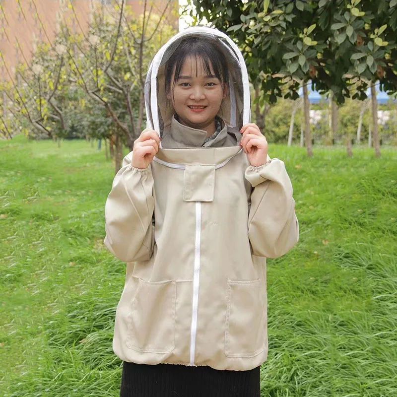 Description Picture 2 of itemMesh Hat Breathable Zipper Anti Bee Clothes Half Body Elastic Cuffs Bees Protective Clothing Anti-tearing Material Anti-sting