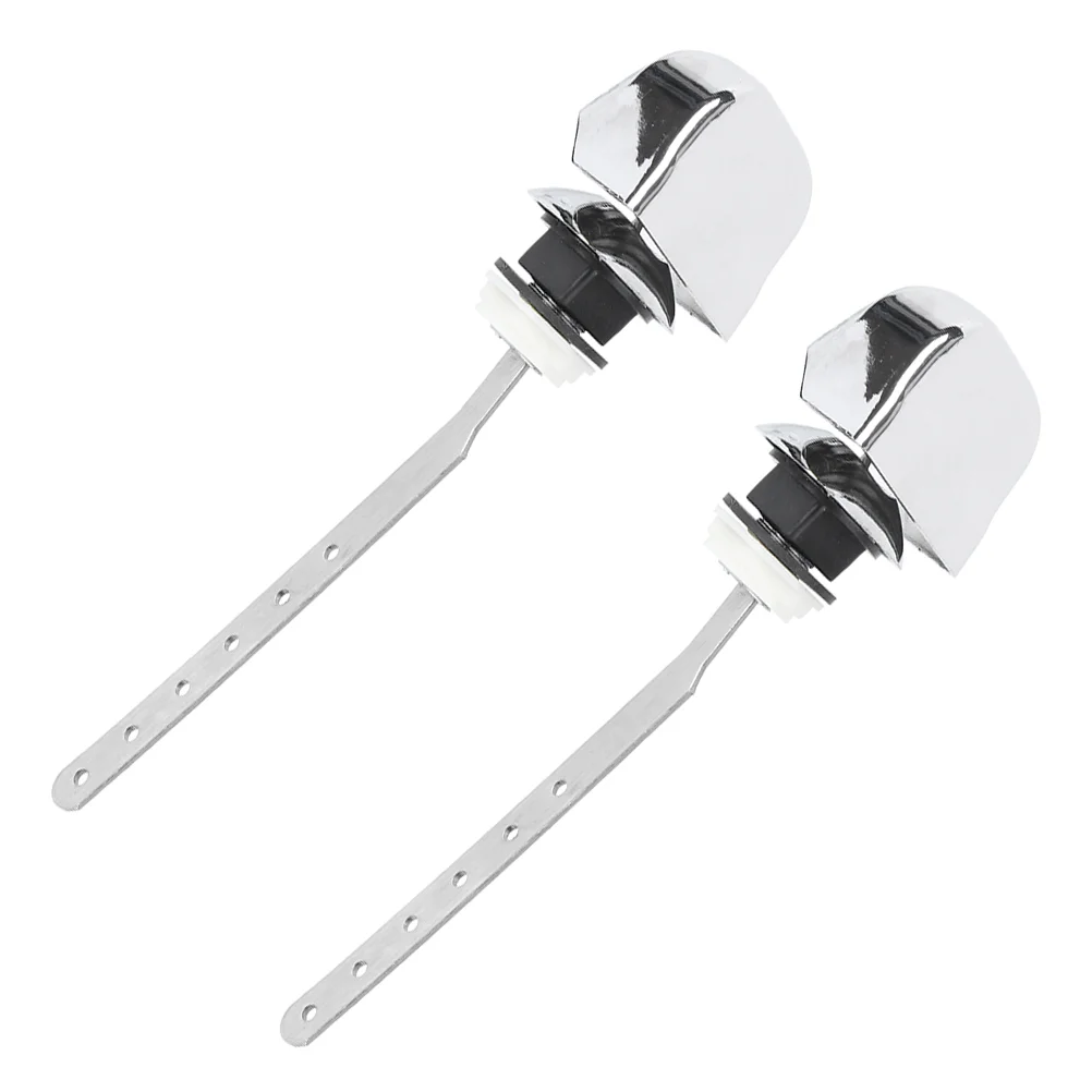 2 Pcs Universal Toilet Tank Lever Handle Replacement Side Mount Flush Button For Bathroom Fixture With Durable Abs