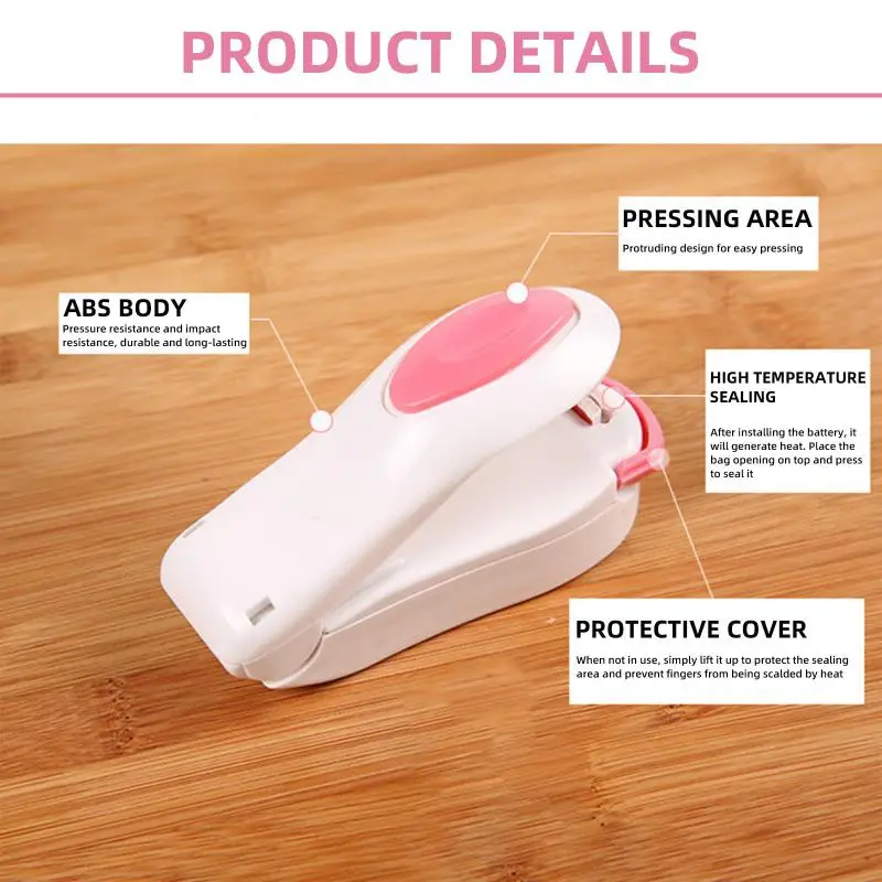 Mini Heat Bag Sealing Machine Package Sealer Bags Thermal Plastic Food Bag Closure Portable Sealer Food Packaging Heat Sealer 3