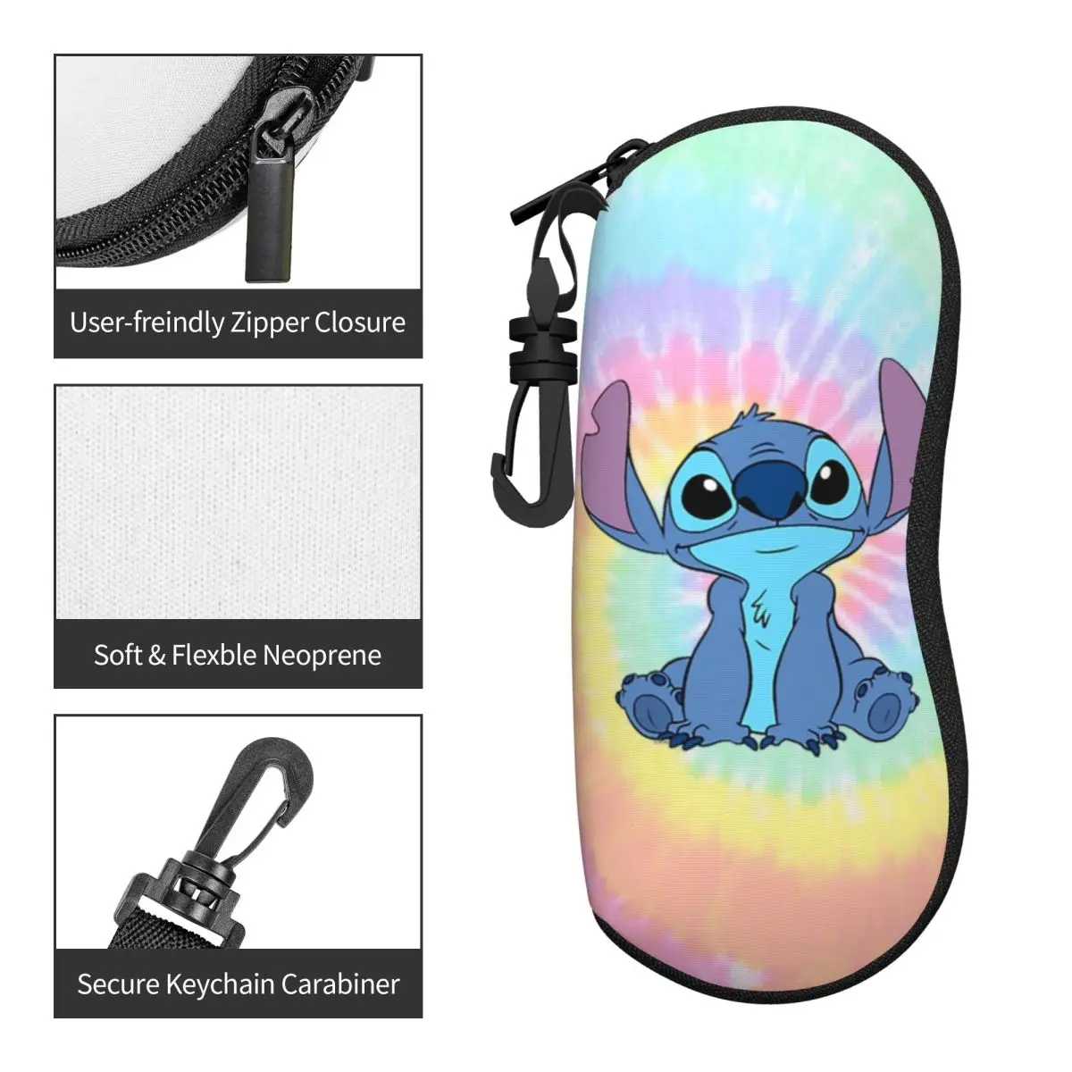 Colorfull Stitch Glasses Case Girl Printing Box Reading Protector Kawaii Eye Contacts Case