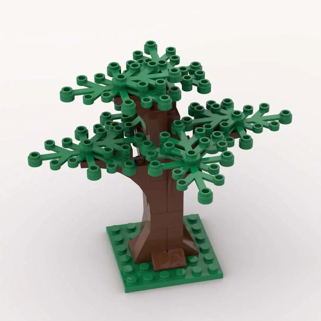 

MOC Model The Tree Third Party Building Block Made in China Bricks Parts DIY Forest Park Tree Trunk Decoration Toys for Children