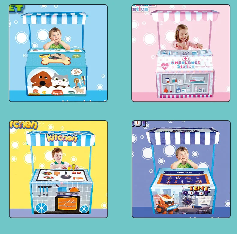 Kids FoldingTent Firefighter Police fun Game House Pretend Play