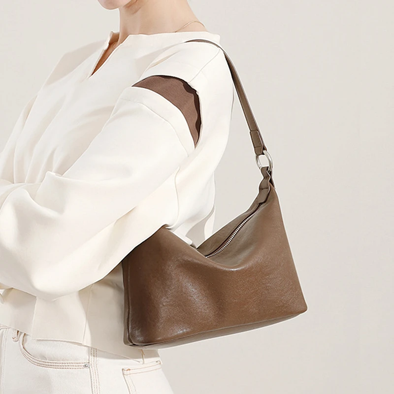 Hifashion 100% Genuine Leather Underarm Shoulder Bags For Women 2025 Trend Designer Soft Crossbody Purses Hobo Ladies Handbags 3