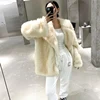Luxury Brand Fashion Gradient Animal Color Faux Fur Coat Jacket Women 2024 Winter Loose Oversized Long Fluffy Overcoat Outerwear 6