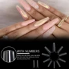 Faux ongles français Extra longs, faux-ongles, forme cercueil