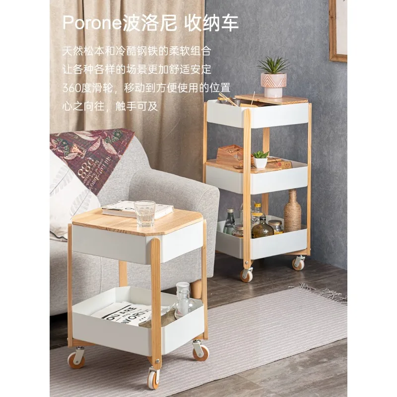 

Porone Japanese-style trolley moves small coffee table, a few wrought iron sofas, tables, storage cabinets and bedside corners.