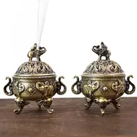 Elephant Lucky Incense Burner Metal Lotus Incense Burner Bowl Incense Holder With Handle Yoga Meditation Home Decor AncientStyle - Image 3