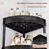 4-storey Bathroom Tripod Rolling Storage Cart Organizer, Space Saving Corner Rack, Durable Plastic with Wheels 4