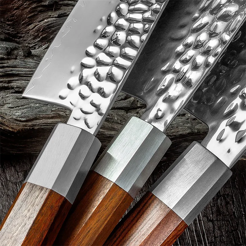 Japanese Chef Santoku Knife Sharp Blade Utility Slicing Meat Cleaver Stainless Steel Nakiri Salmon Cutting Peeling BBQ Knife kitchen knife meat cleaver