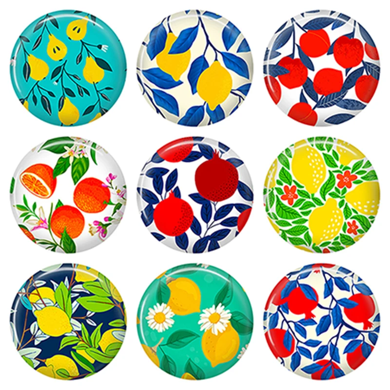 8-40mm DIY 쥬얼리 액세서리 사진 유리 카보 숑 패턴 라운드 유리 카보 숑..