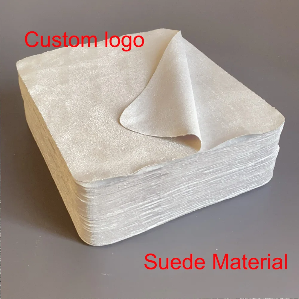 100/200/500pcs Custom logo Eyeglasses 145*175mm Chamois Glasses Cleaner Suede Microfiber Glasses Clean Cloth 5