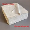 100/200/500pcs Custom logo Eyeglasses 145*175mm Chamois Glasses Cleaner Suede Microfiber Glasses Clean Cloth 5