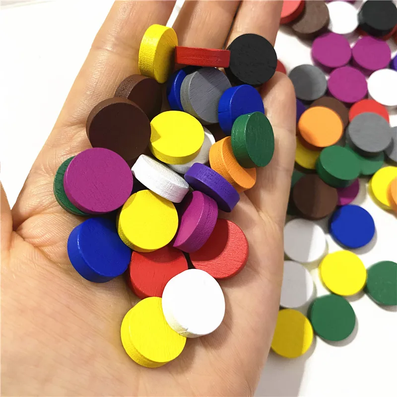 Pions En Bois Multicolores (lot De 50) - Pour Jeux De Société, échecs, Backgammon - Dimensions 2,5x1,2 Cm