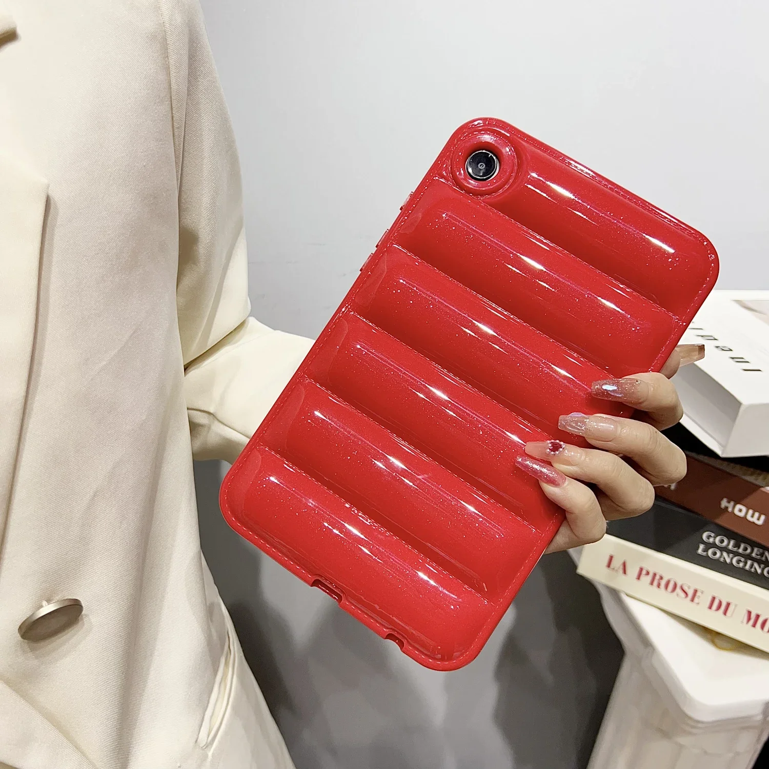 Soft Silicone Candy Color Glittering Tablet Case – Down Jacket  Cover