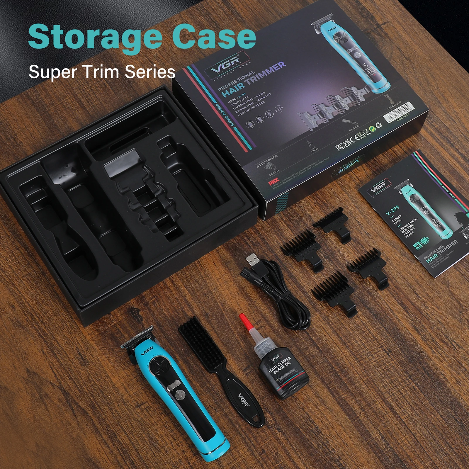 VGR مكينة حلاقه رجالي ماكينات قص الشعر مُحسّنة احت...