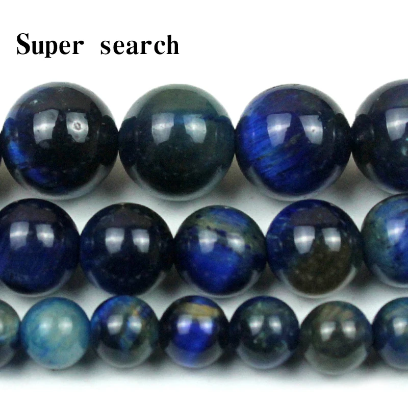 

6mm-10mm Blue Tiger Eye Natural Stone Loose Spacer Round Beads for DIY Jewelry Making Bracelet Necklace Handmade Accessories