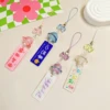 Elegant Exquisite Lucky Words Sign Wind Chime Phone Charm Lanyard For Women Girl Sweet Fresh Beaded Keychain Bag Hanging Jewelry 1