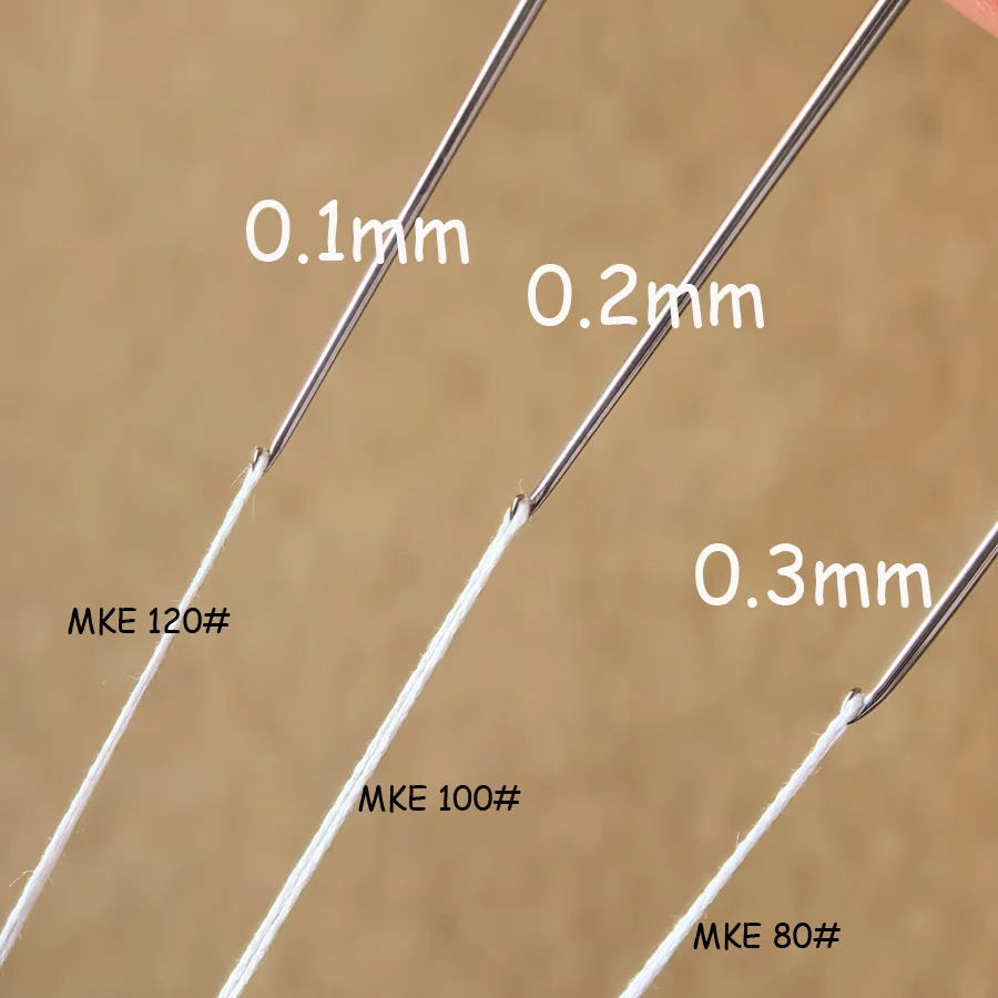 미니 마이크로 코바늘 0.1mm 0.2mm 0.3mm MKE 실 120 100 80용 코바늘 후크