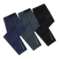 Quick Drying Sports Pants for Men's Autumn Loose Breathable Fitness Running Sweat Pants Trouser Leg Zipper Training Pants 2