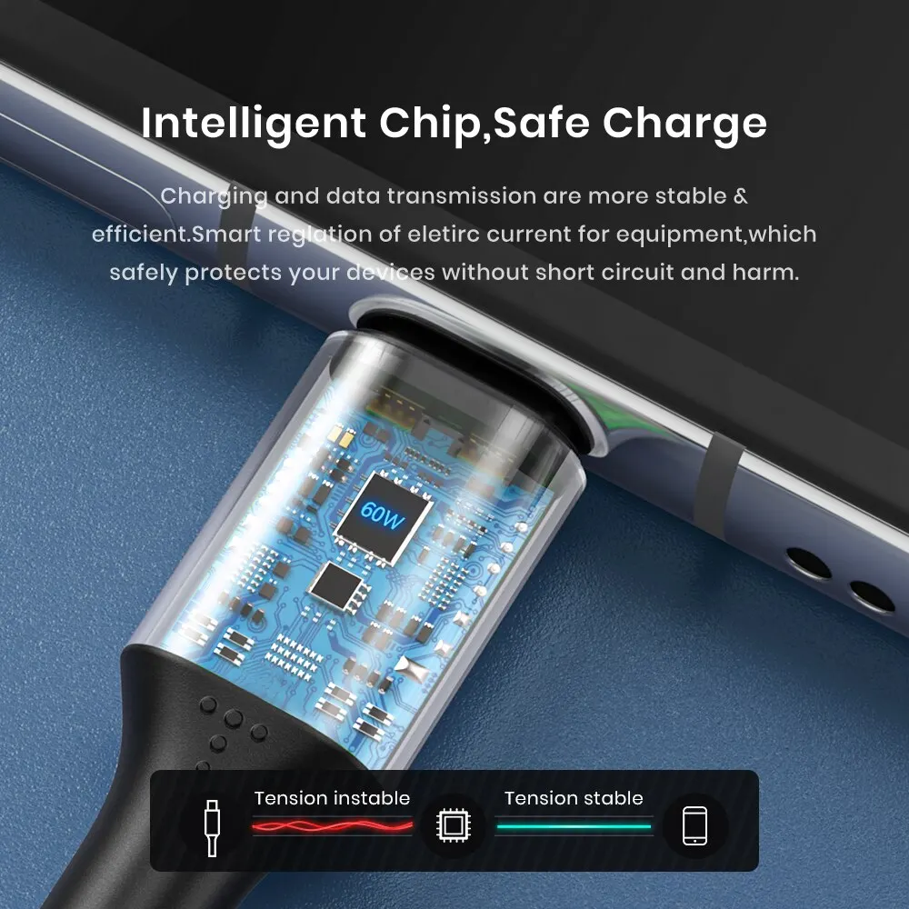 USB C Charger Cable 60W PD Fast For MacBook Pro Samsung Xiaomii