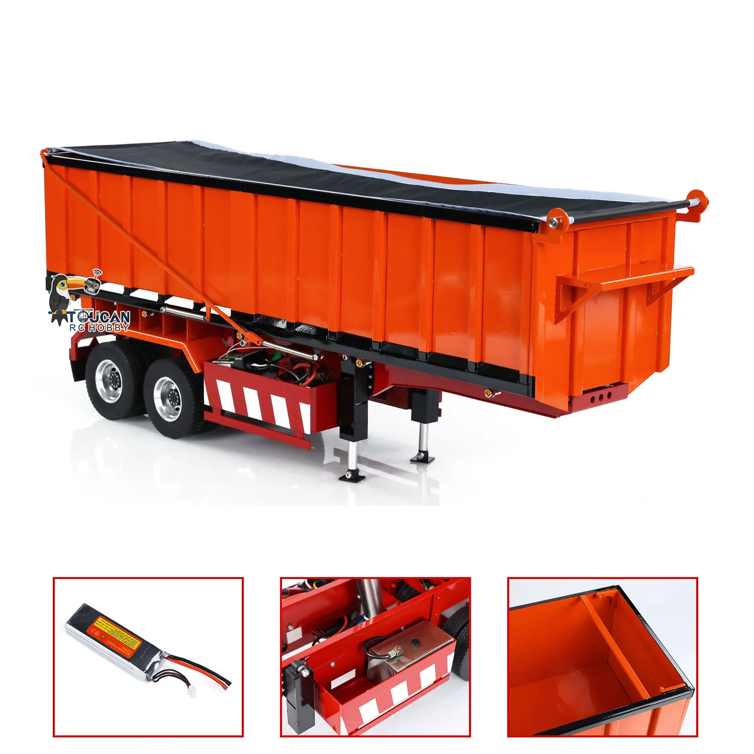 1/14 Metal Radio Control Hydraulic Dump Trailer Electric Legs for Toys TAMIYAYA RC Tractor Truck Car Vehicle Model TH24482 2